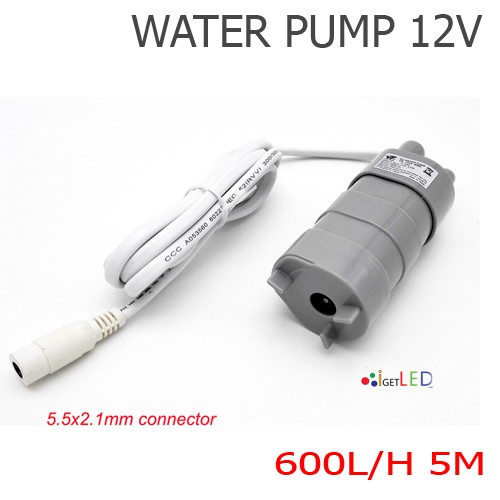 ปั๊มน้ำ 12V 5เมตร 600ลิตร/ชม. ปั๊มได้สูงสุด 5 เมตร ปั๊มแบบจุ่ม ปั้มน้ำ ปั้มจุ่ม ปั๊มแช่ แรงดัน DC12V Water Pump 600L/H