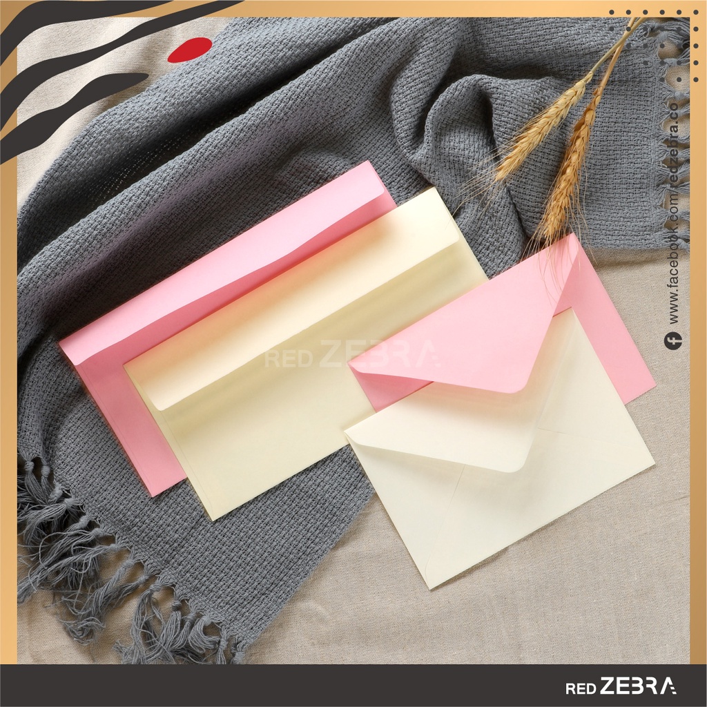 Red Zebra  Wedding Envelope | สี ครีมนมชมพู | ซองกระดาษ DL | | ซัมพัลกาด 100ชิ้น