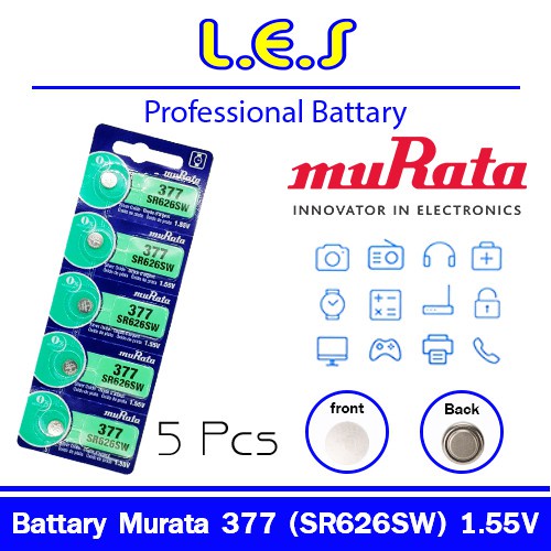 MK ถ่านกระดุม Murata 377 / SR626SW Watch Battery Button Coin Cell (ลดล้างสต๊อก)