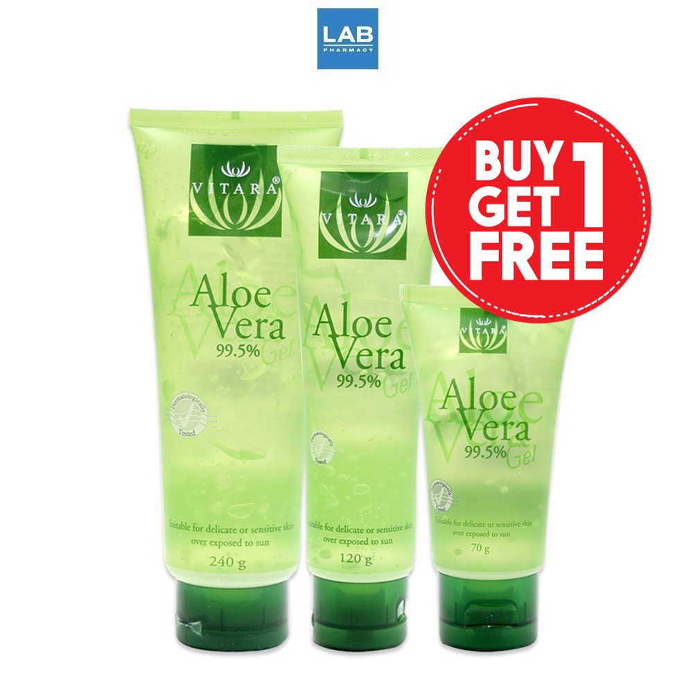 [ ซื้อ 1 แถม 1 ] VITARA ALOE VERA GEL 99.5% - ไวทาร่า เจลว่านหางจระเข้สูตรต้นตำรับ สำหรับผิวกายหลังอ