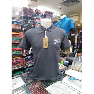 เสื้อโปโลแฟชั่นมอส MMB-0091-DG-สีเทาดำ