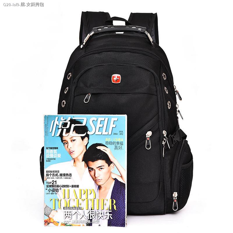 กระเป๋าเป้เดินทาง  ∈Swiss Army Knife Backpack Men s Backpack Korean Version University High School Student Schoolbag Men