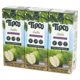 🔥แนะนำ!! ทิปโก้ น้ำฝรั่ง 100% 200มล. x 3 กล่อง Tipco 100% Guava Juice 200ml x 3pcs