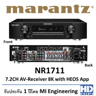 Marantz NR1711 Slim 7.2Ch 8K AV Receiver with HEOS Built-in