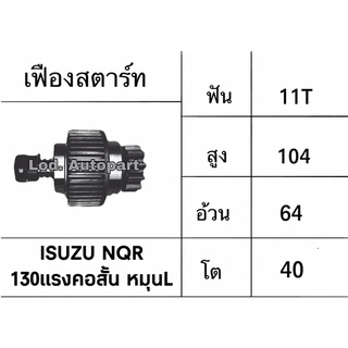 เฟืองสตาร์ทISUZU NQR130แรงคอสั้นหมุนซ้าย