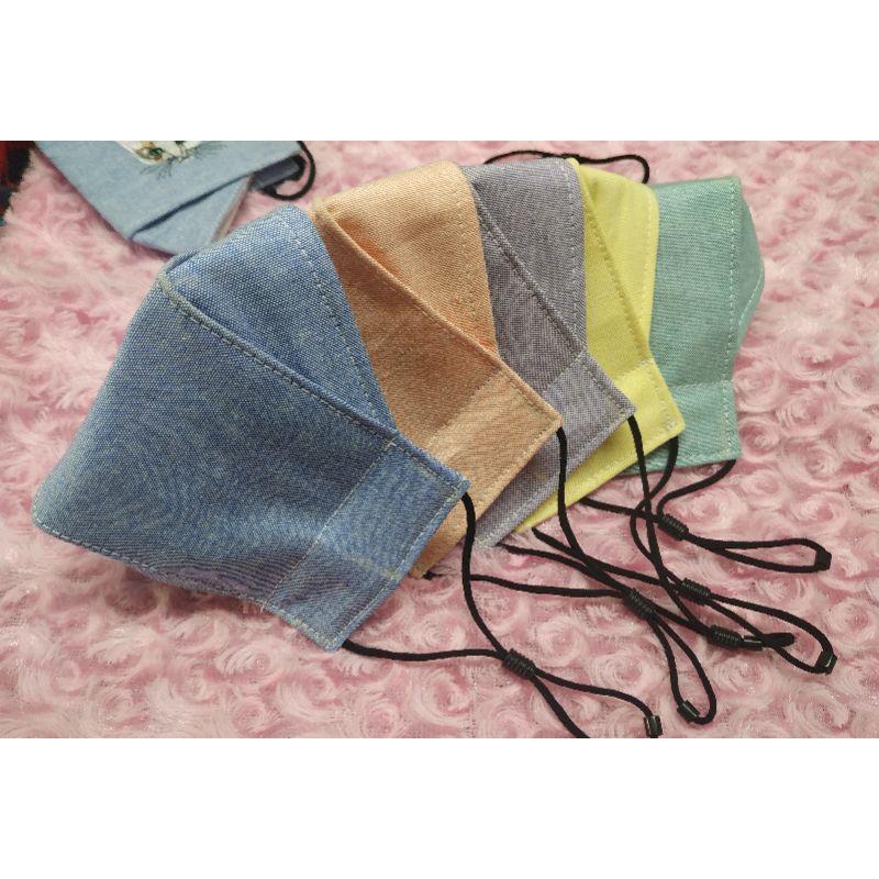 หน้ากากผ้า KF94 สีพื้น  kf94ซักได้  KF94 ทรงเกาหลี /ป้องกันฝุ่น pm2.5
