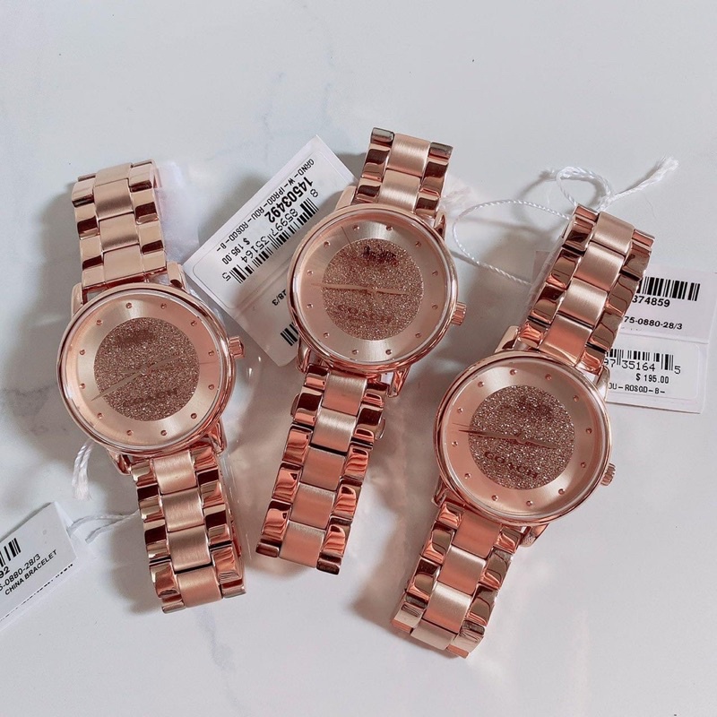 ‼️ Coach Women's Classic Rose Gold-Tone Stainless Steel Watch 🔺สีโรสโกล 🔺หน้าปัด 36 mm. 🔺กล่องแบรนด์ Coach