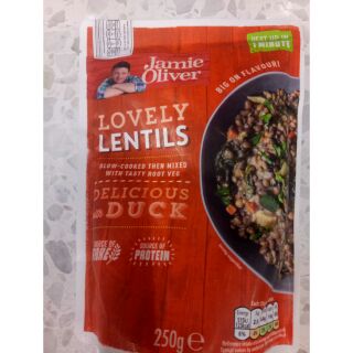 Jamie Oliver Lovely Lentils ถั่วเลนทิลล์ ผสมผักต่างๆ ปรุงรส  เจมมี่โอลิเวอร์ 250 กรัม  ราคาโดนใจ