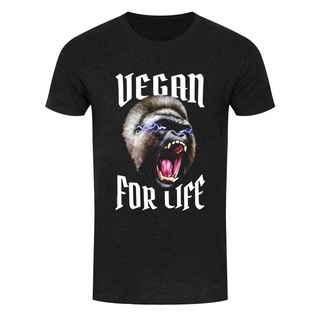 เสื้อยืดราคาถูกสุดๆเสื้อยืดลําลอง ผ้าฝ้าย 100% ผ้ายีน ลาย Vegan For Life Roar Heather สําหรับผู้ชายขนาดเต็มS-5XL