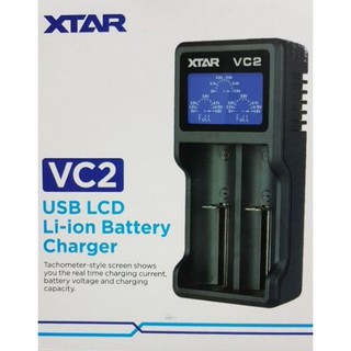 เครื่องชาร์จเปล่า XTAR VC2 USB Li-ion BATTERY LCD Charger ของแท้โค้ดเช็คได้