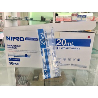 Nipro Syringe 20 ml ไซริ้งค์พลาสติกไม่ติดเข็ม ป้อนยา ดูดยา ล้างจมูก