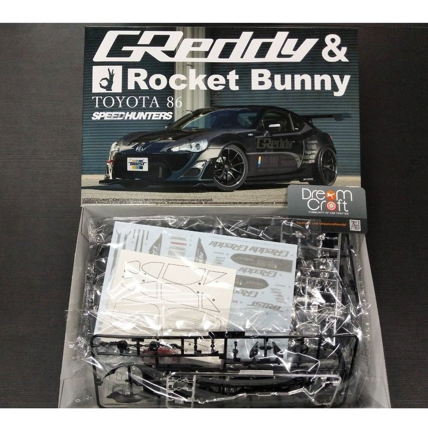 AOSHIMA 1/24 ZN6 TOYOTA 86 GREDDY&ROCKET BUNNY VOLK RACING TOYOTA (โมเดลรถยนต์ Model DeamCraft)