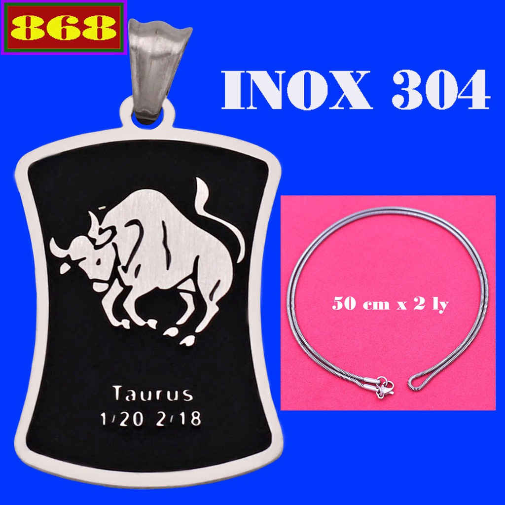 VIRCKNT สร้อยคองูสแตนเลส Taurus - 12 ราศี