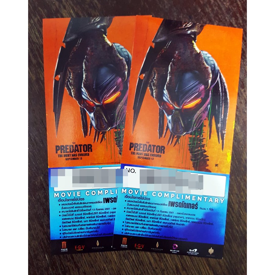 ตั๋วหนัง PREDATOR ที่ MAJOR (Paragon)