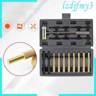 Cozylife  15pc Pin Punch Set Brass Steel Plastic Punch Hammer Gunsmith Pin Punches Tools