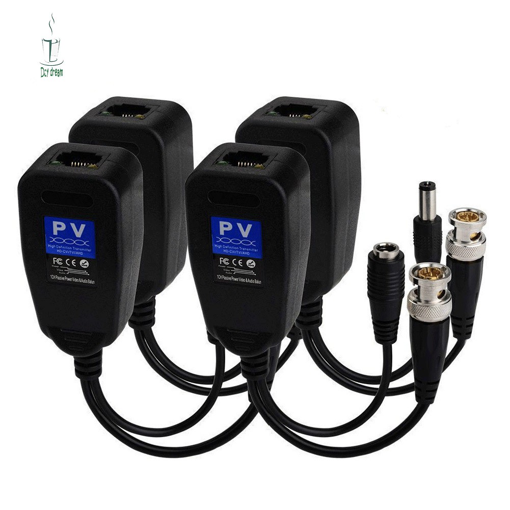 10 Pairs CCTV Coax BNC Connector Video Power Balun Transceiver to CAT5e