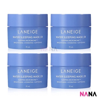 Laneige Water Sleeping Mask 60ml (15ml x 4pcs) สลีปปิ้งมาส์ก 60 มิลลิลิตร 15 มิลลิลิตร x 4 กระปุก