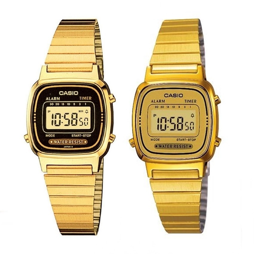 Casio Standard Set คู่ นาฬิกาข้อมือ รุ่น LA670WGA-9A และ 1A - Gold