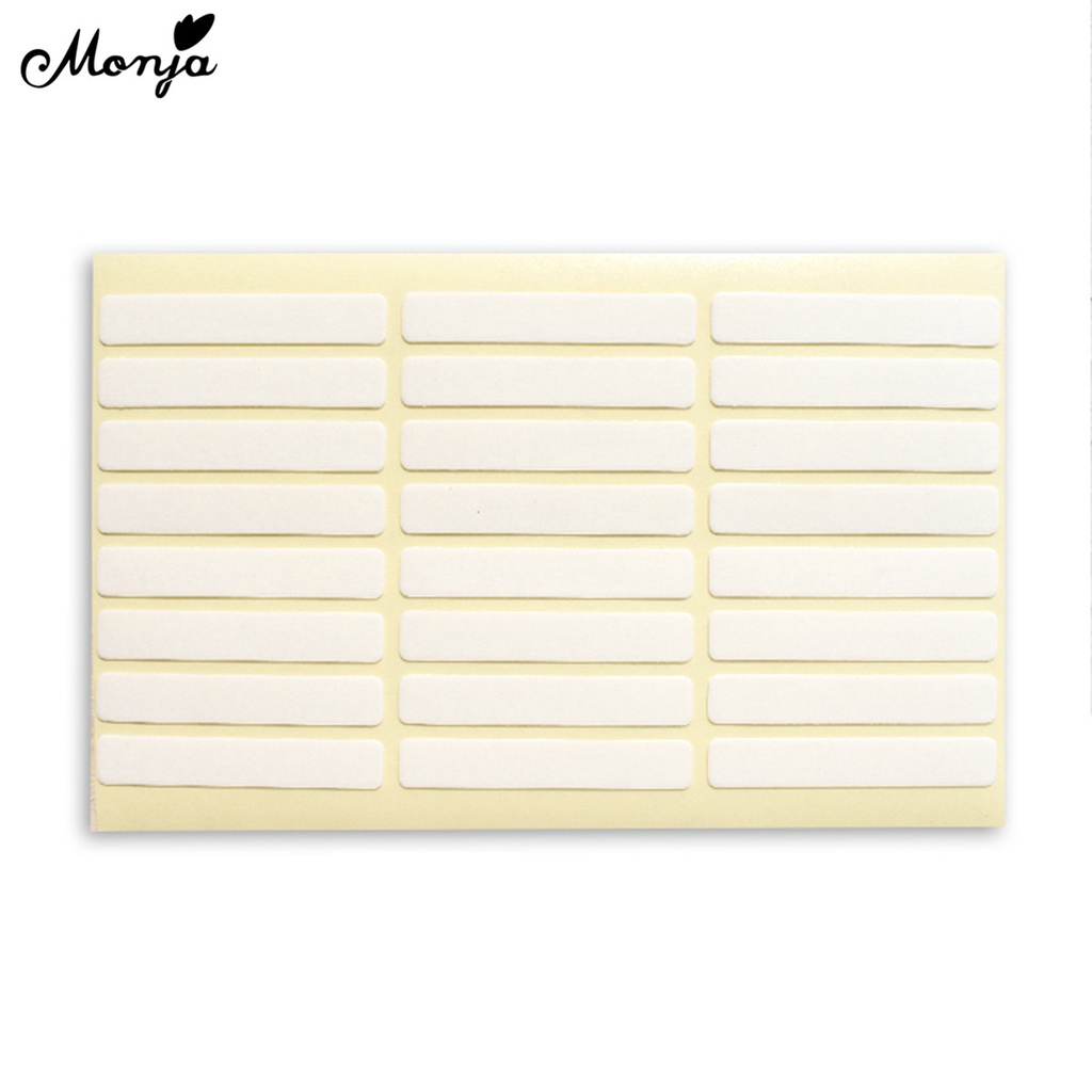Monja สติกเกอร์เทปกาวสองด้าน สําหรับตกแต่งเล็บปลอม DIY 24 ชิ้น ต่อแผ่น double tapes for display tips