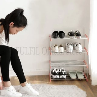 【ส่งด่วน】ชั้นเก็บรองเท้า ชั้นวางรองเท้าสแตนเลส Shoe Rack 3/4/5ชั้น มีให้เลือก 3 แบบ