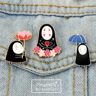 ʕ •ᴥ•ʔ ✿ พร้อมส่ง : เข็มกลัดเซ็ทโนเฟส สปิริตอะเวย์ | No Face (Spirited Away) - GHIBLI Enamel Brooch Pin Set.