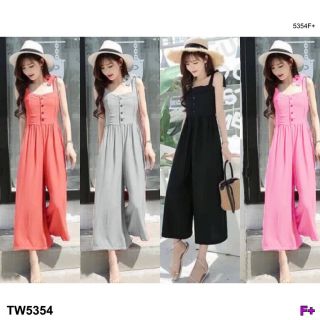 TW5354 Jumpsuit จั้มสูทสายเดี่ยวผูกโบว์