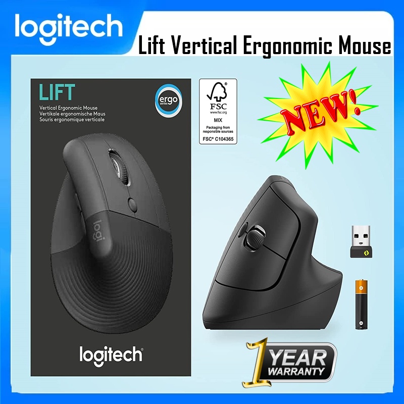 ⚡️เมาส์ไร้สายเพื่อสุขภาพ⚡️ LOGITECH LIFT Vertical Ergonomic Mouse Wireless Bluetooth เมาส์เพื่อความสบาย 1y