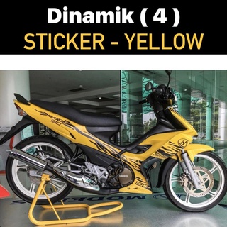 สติกเกอร์ตัวถัง (4) โมเดนาส dinamik120 dinamik 120 HARIMAU TIGER STRIKE STRIPE YELLOW KUNING