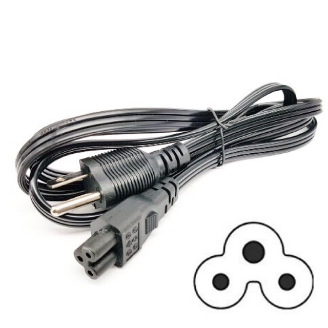 สาย AC For Notebook 3 รู 3 สาย แบบแบน จัดเก็บง่าย เกรด A ยาว1.8M สำหรับคอมพิวเตอร์โน๊ตบุ๊ค(สีดำ)
