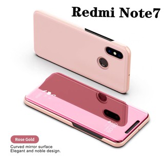 เคสเปิดปิดเงา Case Xiaomi Redmi Note7 เคสกันกระแทก เคสตั้งได้ เคสฝาเปิดปิดเงา Smart Case ส่งจากไทย