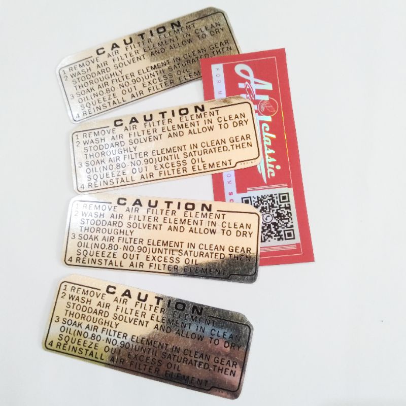 สติ๊กเกอร์ DECANS AIR-FILTER CAUDION WARNING LABEL DECAL HONDA XLS XL125 XL125S XL100 CT125