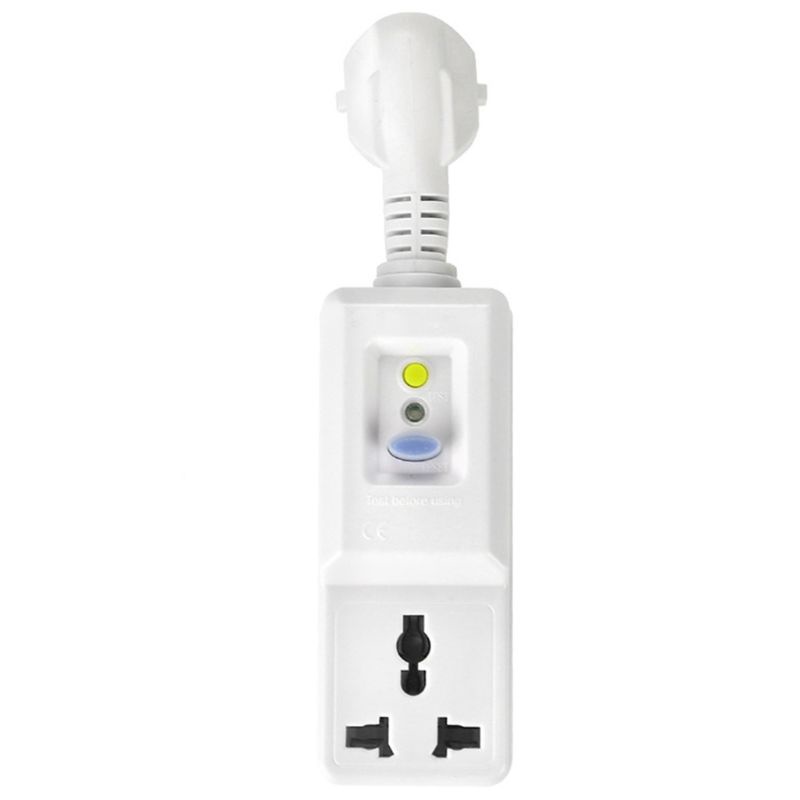 Stat EU 16A Safety Circuit Breaker Cutout Plug RCD Socket Adaptor Garden Power Tools Trip Switch พร้อมการทดสอบและรีเซ็ตแต่