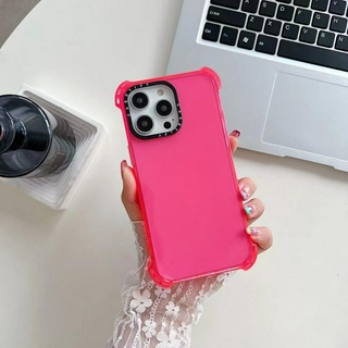 Casetify เคสโทรศัพท์มือถือ TPU แบบใส กันกระแทกสี่มุม สีพื้น สําหรับ iPhone 11 12 13 14 ProMax1