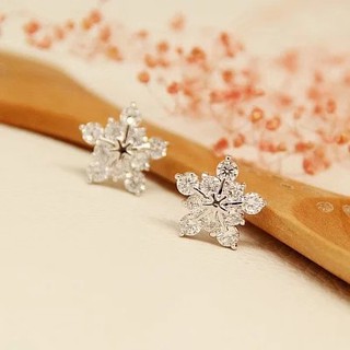 Women Crystal Dangle Ear Studs Gift ต่างหู