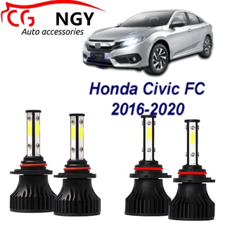 หลอดไฟหน้า LED สีขาว 6000K 12V (40w) สําหรับ Honda Civic FC 2016-2020 ชุดละ 4 ชิ้น