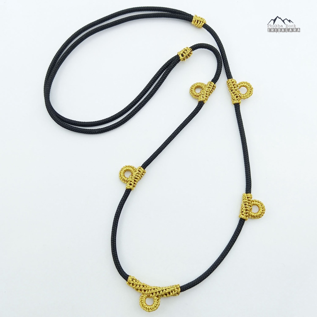 N34 เชือกห้อยพระ ขนาด 2-3 มม เชือกรูด ถักไหมทอง ปรับความยาวได้ สร้อยคอเชือกร่ม สร้อยพระ สร้อยคอ ห้อยพระ ห้อย วัตถุมงคล - รูปที่ 3