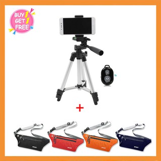 Tripod 3110 3 - ขาตั้งกล้อง 3 ขา พร้อม รีโมทควบคุมบลูทูธ + ถุงใส่ขาตั้งกล้อง + กระเป๋าคาดเอวกันน้ำ เตรียมส่งของ!