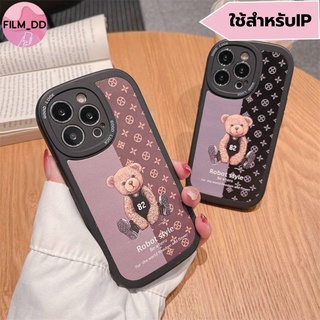 -พร้อมส่งในไทย-เคสซิลิโคน สกีนลายหมีแบหลุยดำ/น้ำตาล TPU นิ่ม ใช้สำหรับIPทุกรุ่น #1023