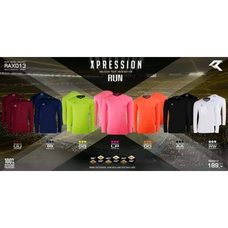 RAX013 เสื้อกีฬา วิ่ง แขนยาว XPRESSION ไม่ใช่เสื้อบอดี้ฟิต REAL แท้ 100%