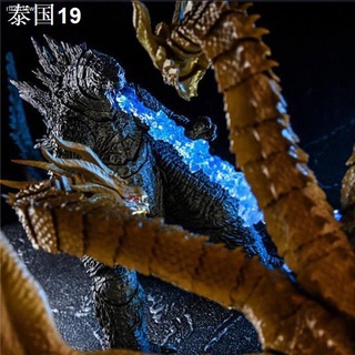 ก็อตซิล่า☢✤Godzilla 2 King of Monsters Hand-made Red Lotus 2019 ใหม่ SHM Gidola สามหัวมังกรรุ่นของเล่นกาวนุ่มสามารถเคลื่