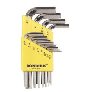 ชุดประแจหกเหลี่ยมตัวแอล แบบสั้น สีเงิน  BONDHUS 16236 BriteGuard Hex L-Wrench Set  บอนด์ฮัส