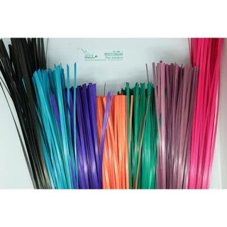 ตอกไม้ไผ่ ย้อมสี 0.5-0.6X 50 cm. 100 เส้น ตราไผ่บง เกรด A