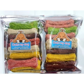 🐶กระดูกอัดมันชี่ขนาด4"นิ้วคละสี🐶 บรรจุ500กรัม