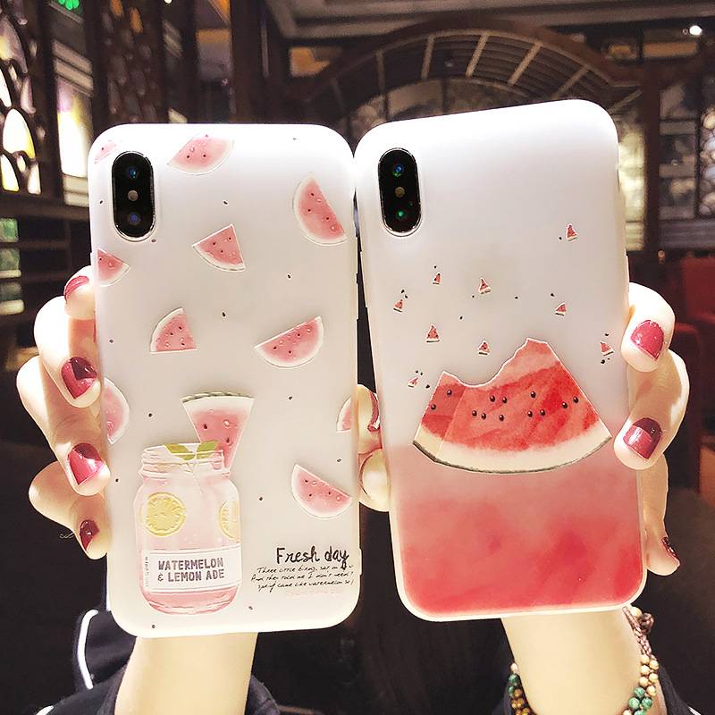-พร้อมส่งในไทย-เคสซิลิโคนสกรีนลายผลไม้ ใช้สำหรับ IPทุกรุ่น #1001