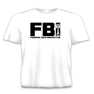 เสื้อยืดผ้าฝ้ายพิมพ์ลายขายดีเสื้อยืด พิมพ์ลาย Fbi Federal Bike Inspector motorcycle Scooter Biker Mods Gp สําหรับผู้ชาย