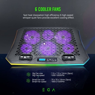 EGA TYPE CP3 RGB Gaming Cooling Pad ใหม่ล่าสุด *Warranty 2 Y*