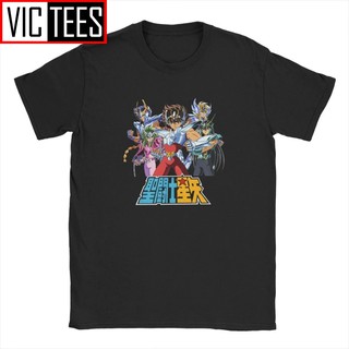 เสื้อยืดผ้าฝ้ายเสื้อยืดผ้าฝ้ายพิมพ์ลาย Saint Seiya Knights Of The Zodiac สําหรับผู้ชายL XL  XXL 3XL