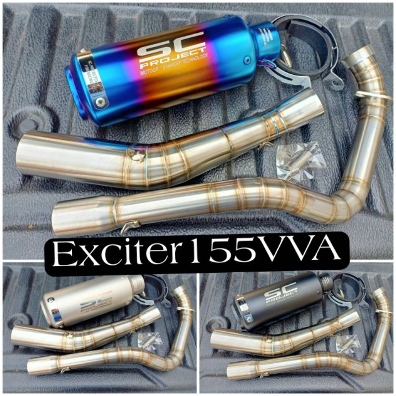 ชุดท่อ Exciter VVA155+ปลายท่อเอสซียาว 9.5นิ้ว