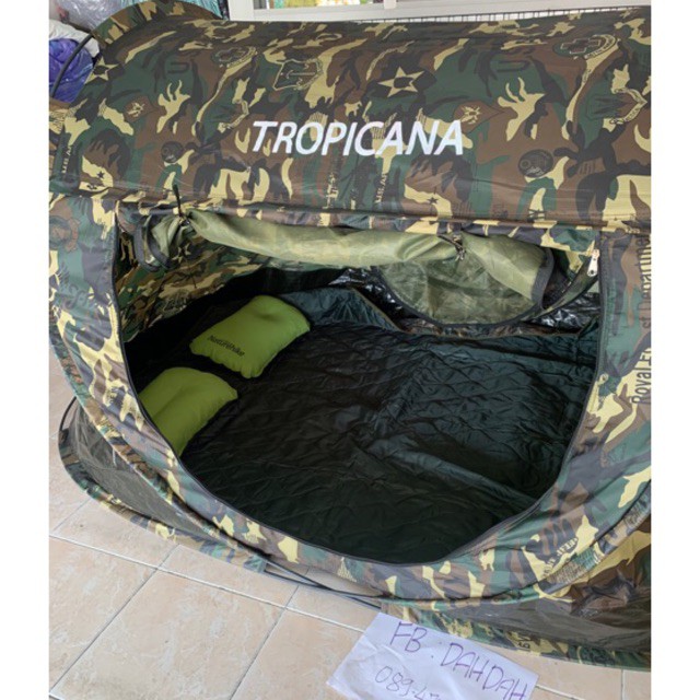 กางง่าย เต็นท์นอน โยน กางอัตโนมัติ  Automatic Pop up tent ลายพราง ขนาด 140x240x110 cm. นอนได้ 2-3 คร ลดกระหน่ำ