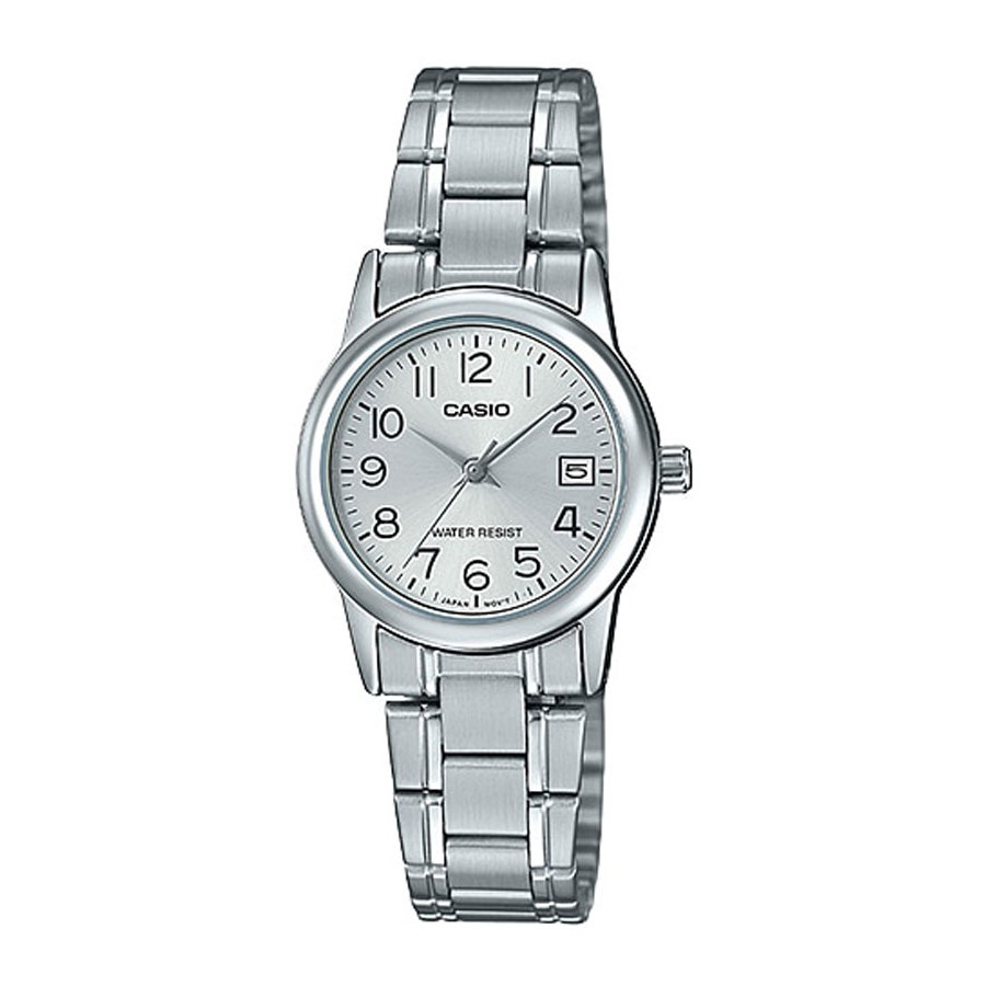 Casio Standard นาฬิกาข้อมือผู้หญิง สายสแตนเลส รุ่น LTP-V002,LTP-V002D,LTP-V002D-7B  - สีเงิน